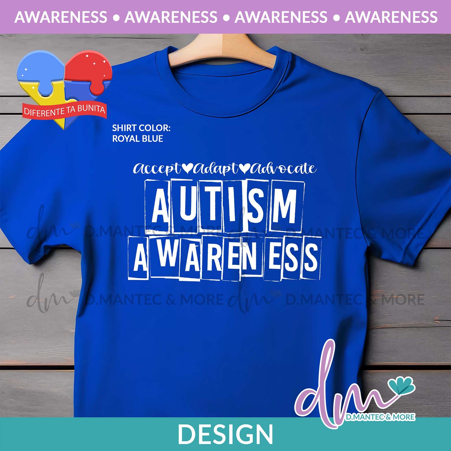 Aw - Accept Adapt Advocate Autism Awareness | Design
