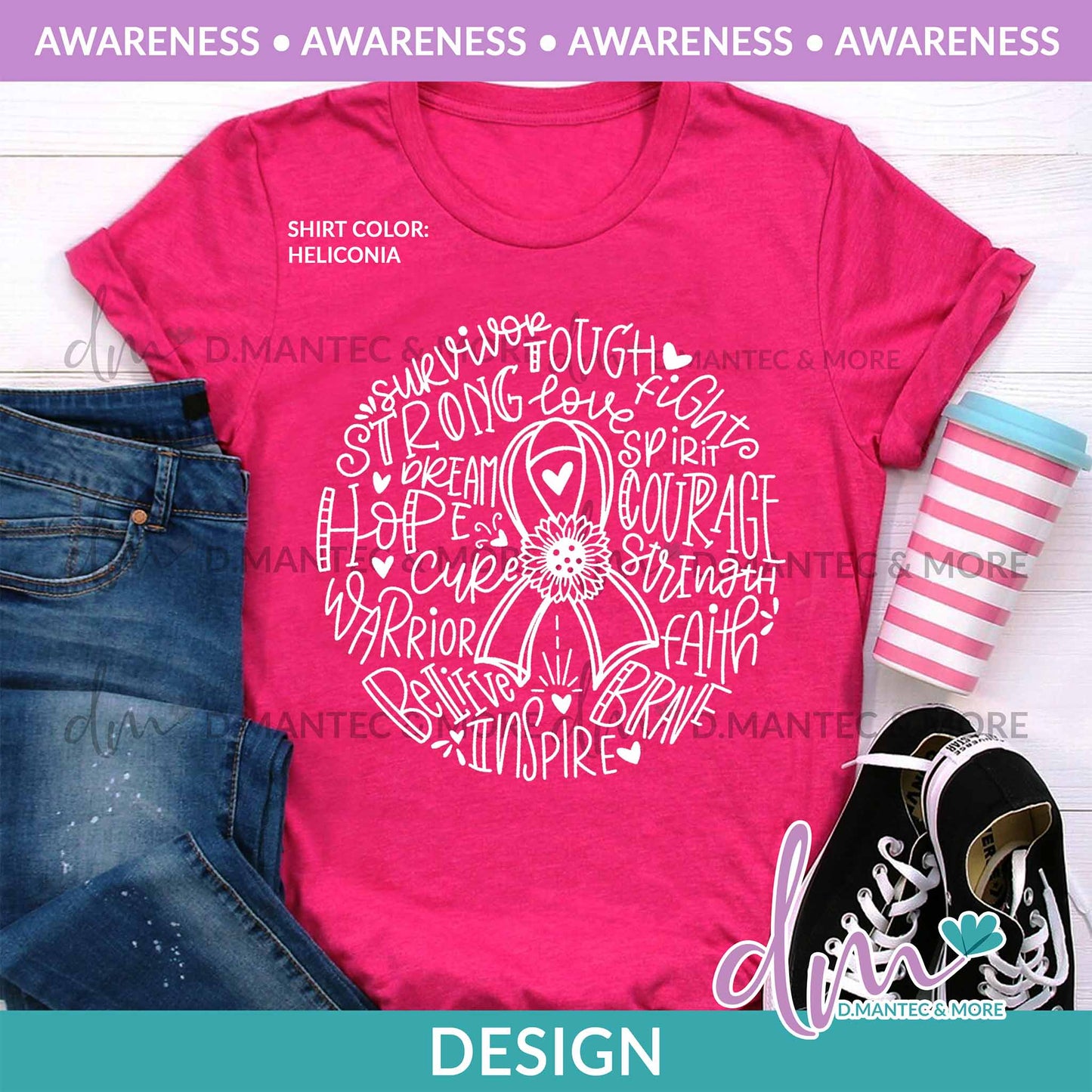 Aw - Cancer Ribbon Circular - White | Design