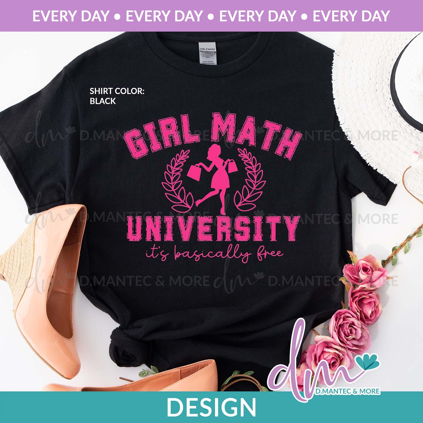 ED - Girl Math University Lady with Bags | Design