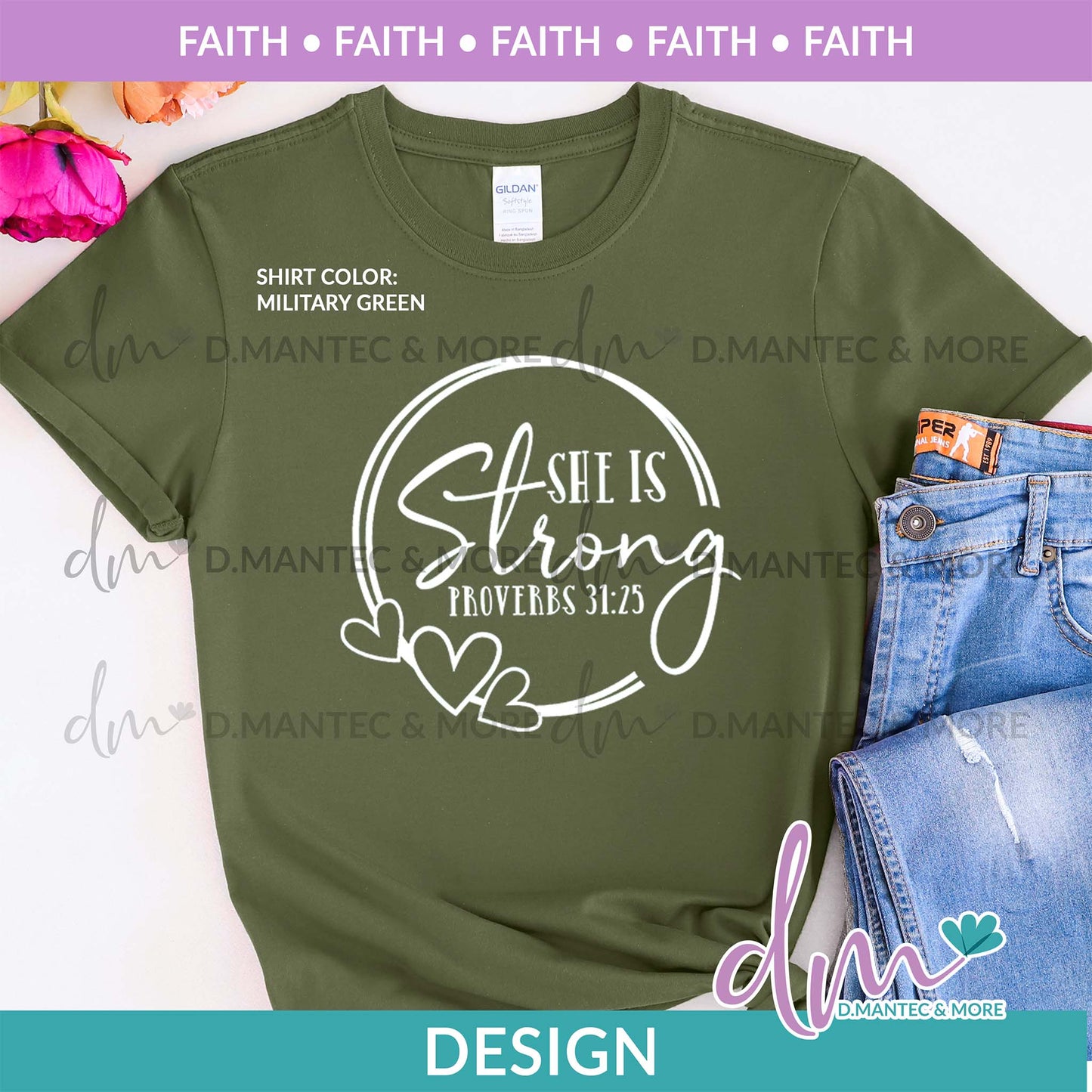 F - She is Strong Proverbs 31:25 | Design