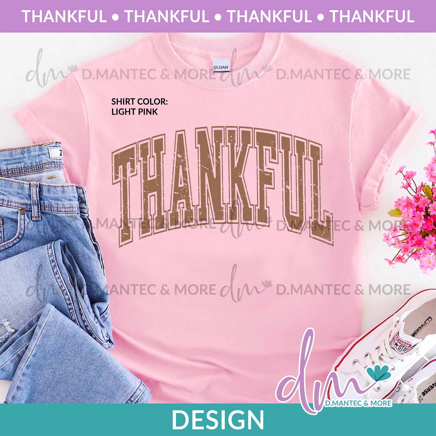 T - Oversized Thankful - Brown | Design
