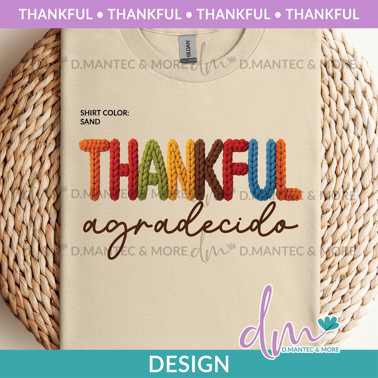 T - Thankful Agradecido | Design