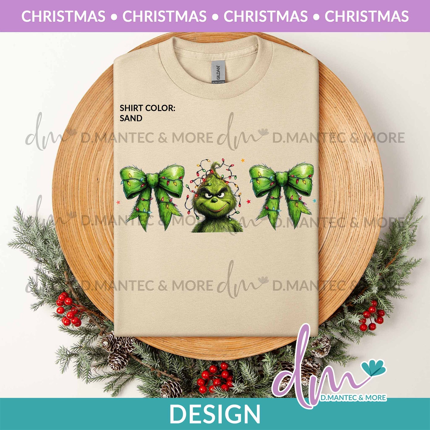 X - B Green Xmas Coquette Bow - Color | Design