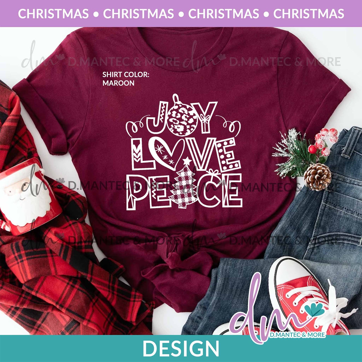 X - Joy Love Peace - White | Design