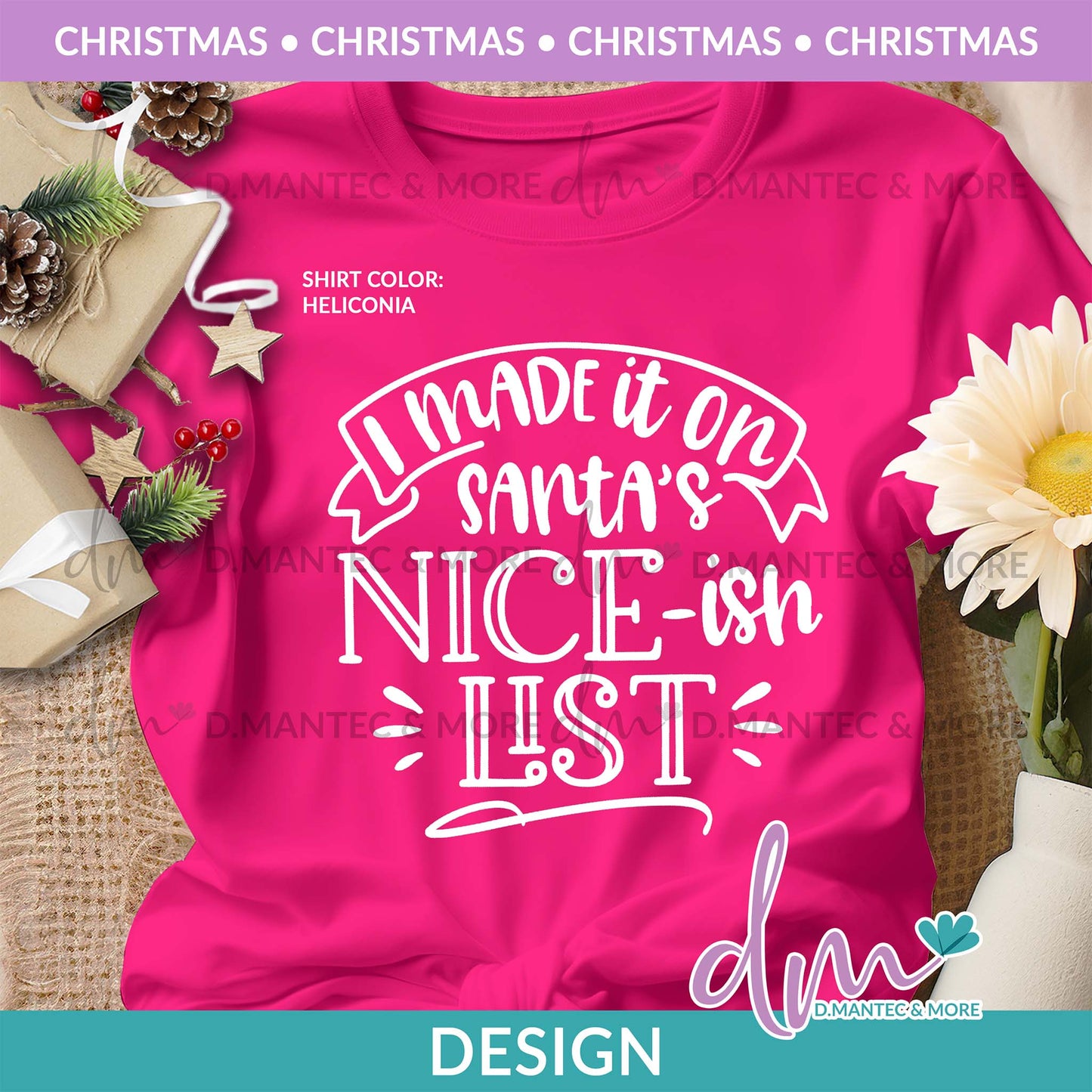 X - Santa's Nice-ish List - White | Design