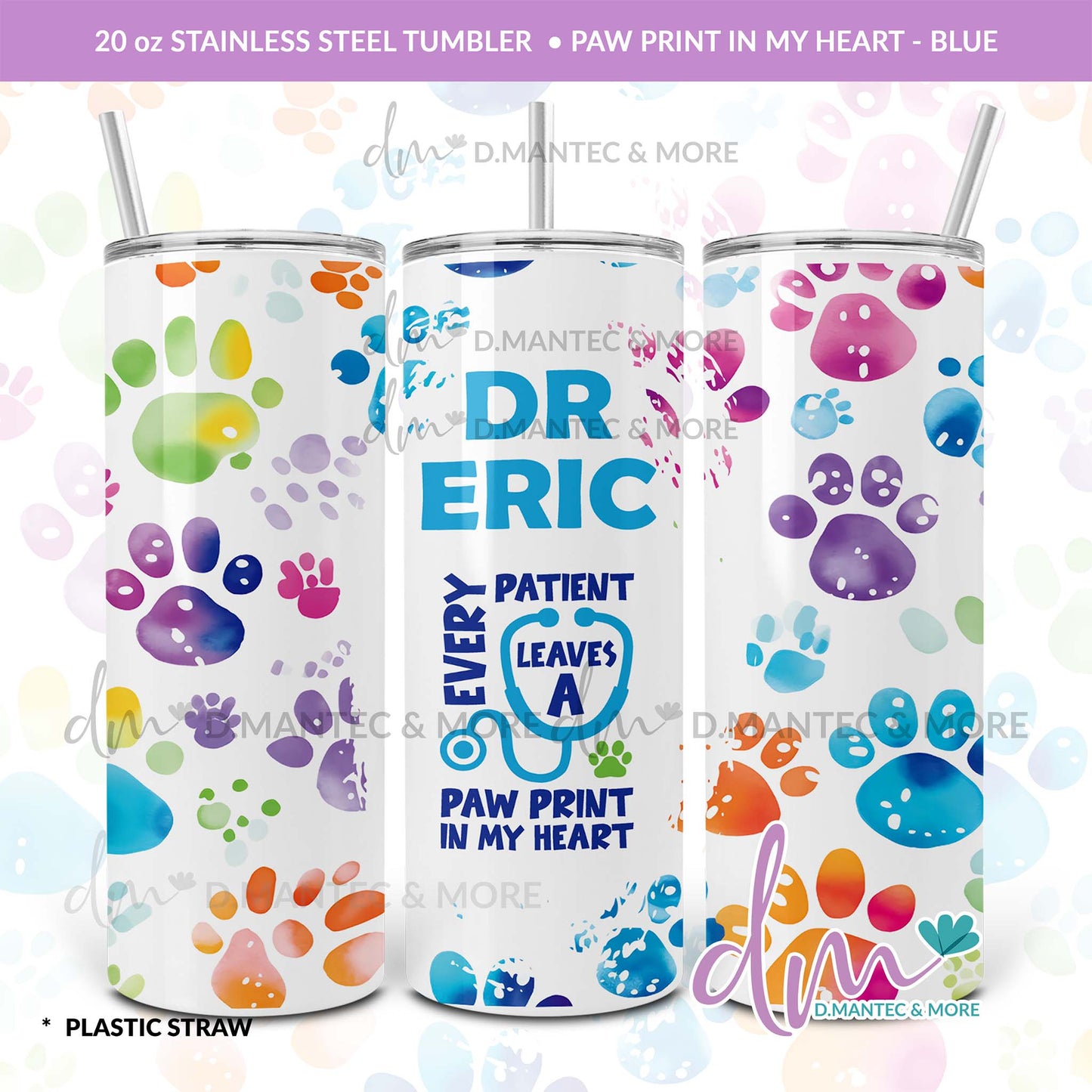 T20 - Paw Print in My Heart | Stainless Steel Tumbler