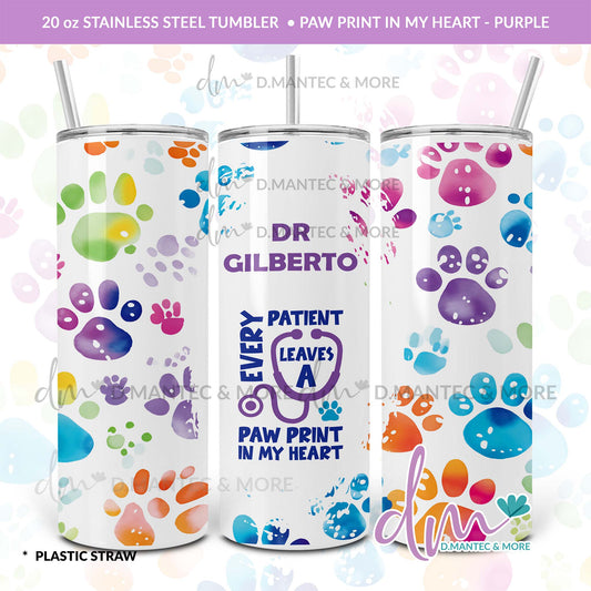 T20 - Paw Print in My Heart | Stainless Steel Tumbler