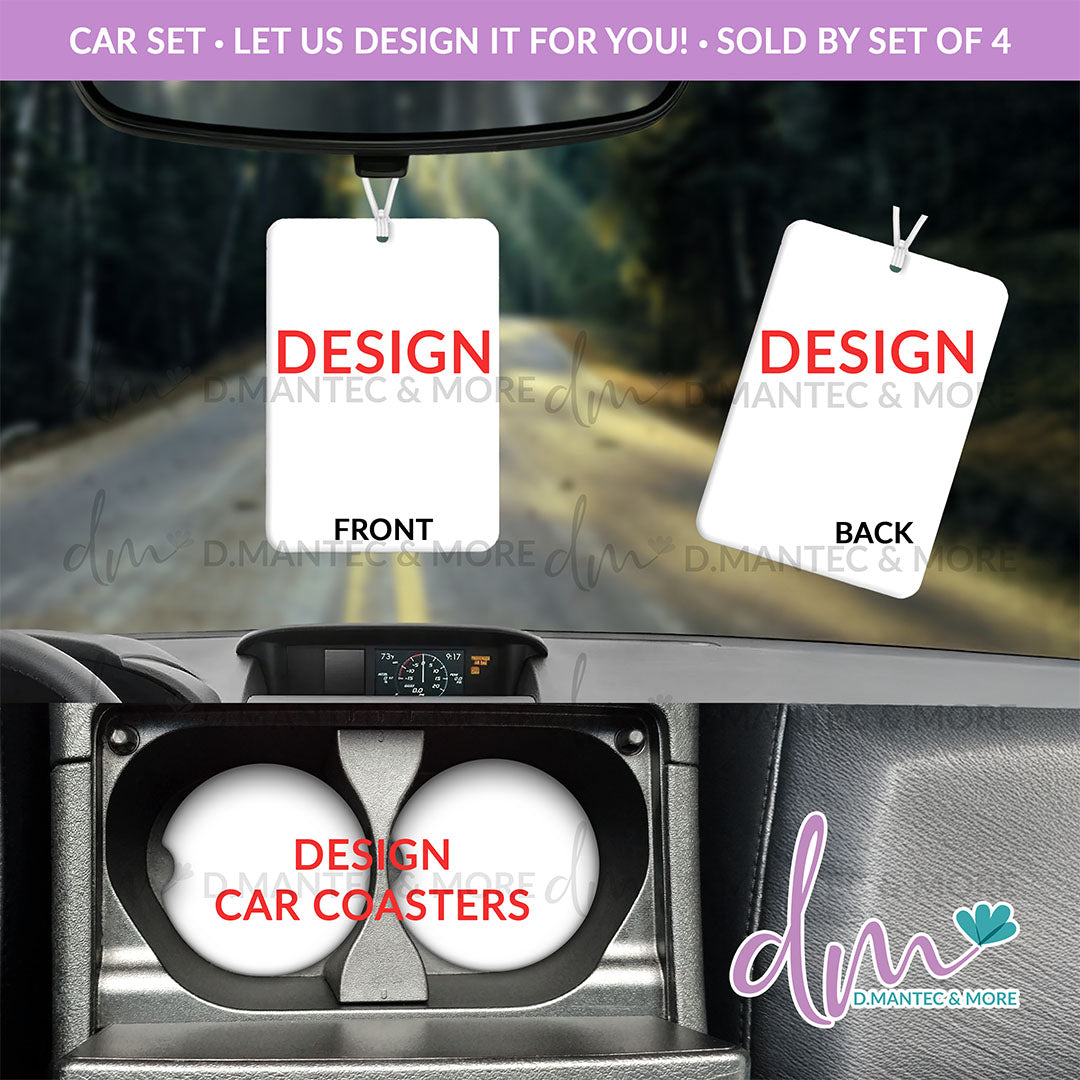 CUSTOMIZED: Freshie & Car Coasters | Car Set