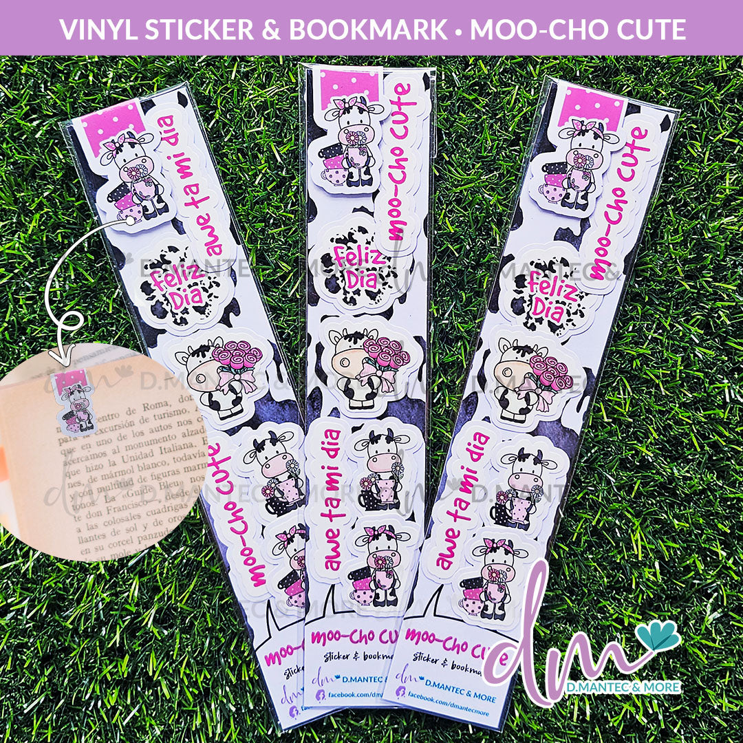 Moo-Cho Cute | VINYL Sticker & Bookmark