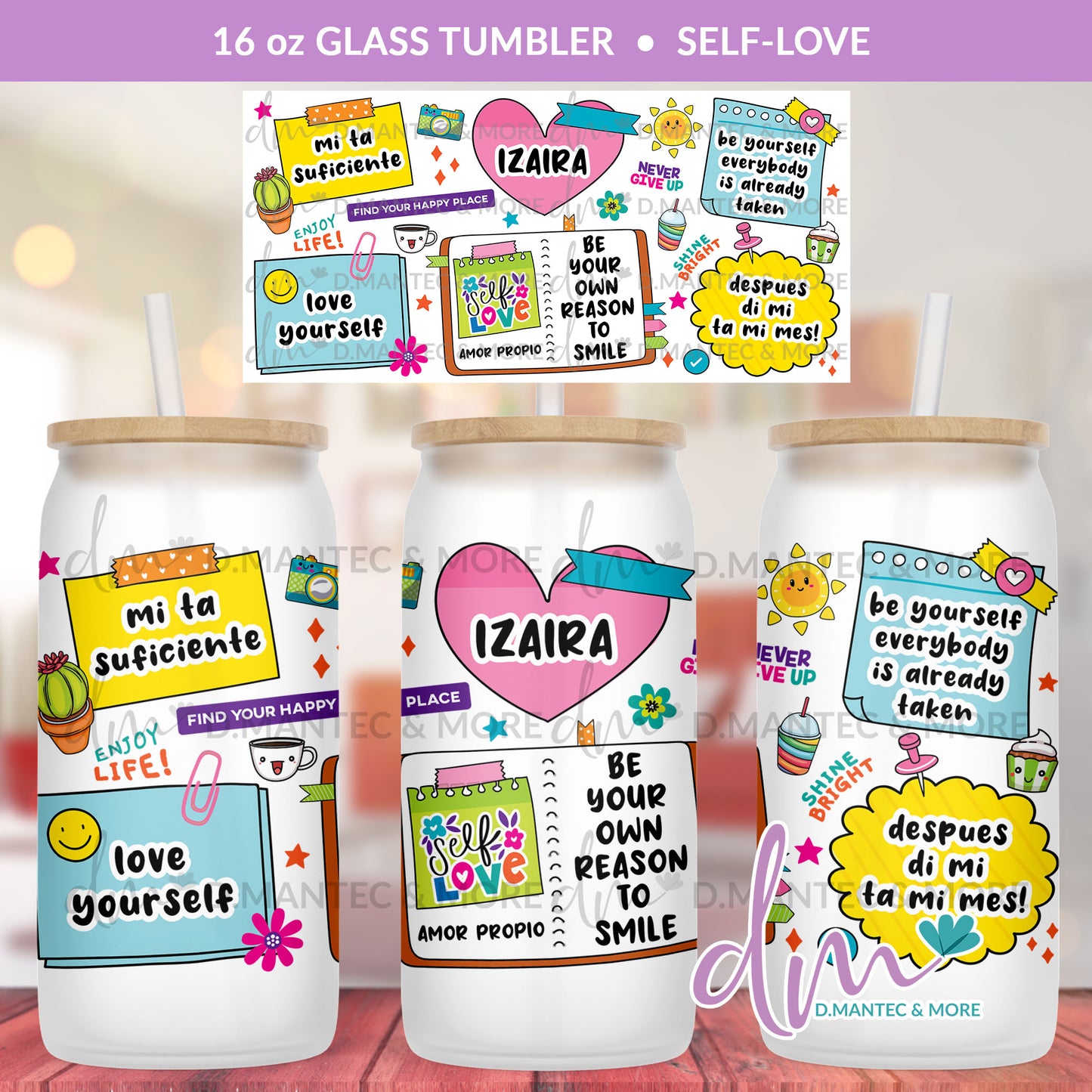 T16 - Self-Love | Glass Can Tumbler