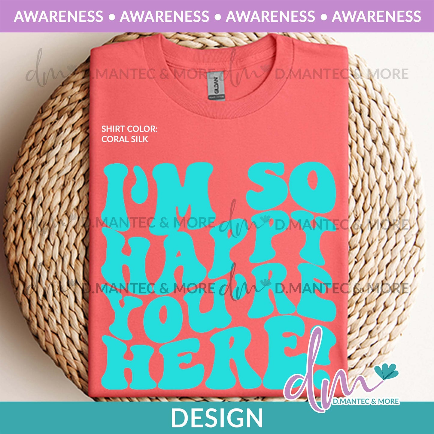 Aw - I'm So Happy You're Here - Aqua | Design