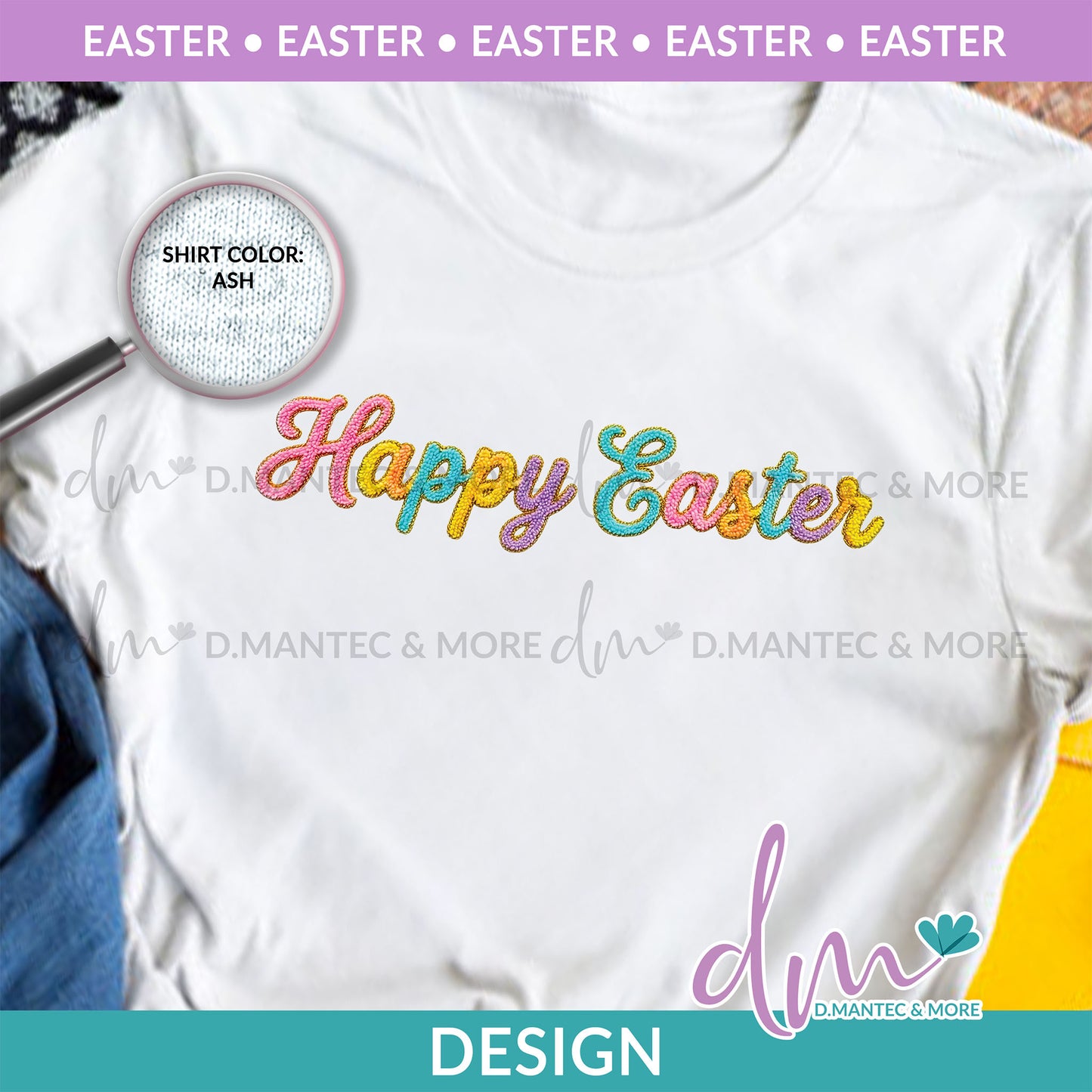 E - Happy Easter Faux Yarn | Design