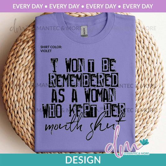 ED - I Won’t Be Remembered Mouth Shut | Design