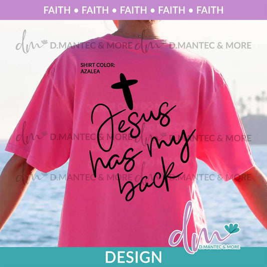 F - Jesus Has My Back - Black | Design
