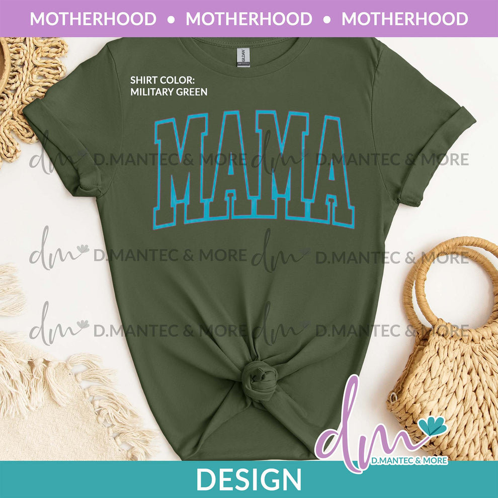 MH - Mama Outline-Aqua | Design – D. Mantec & More