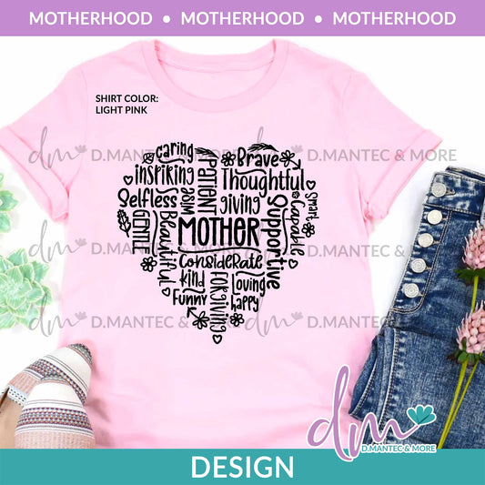 MH - Mother Word Art Heart | Design