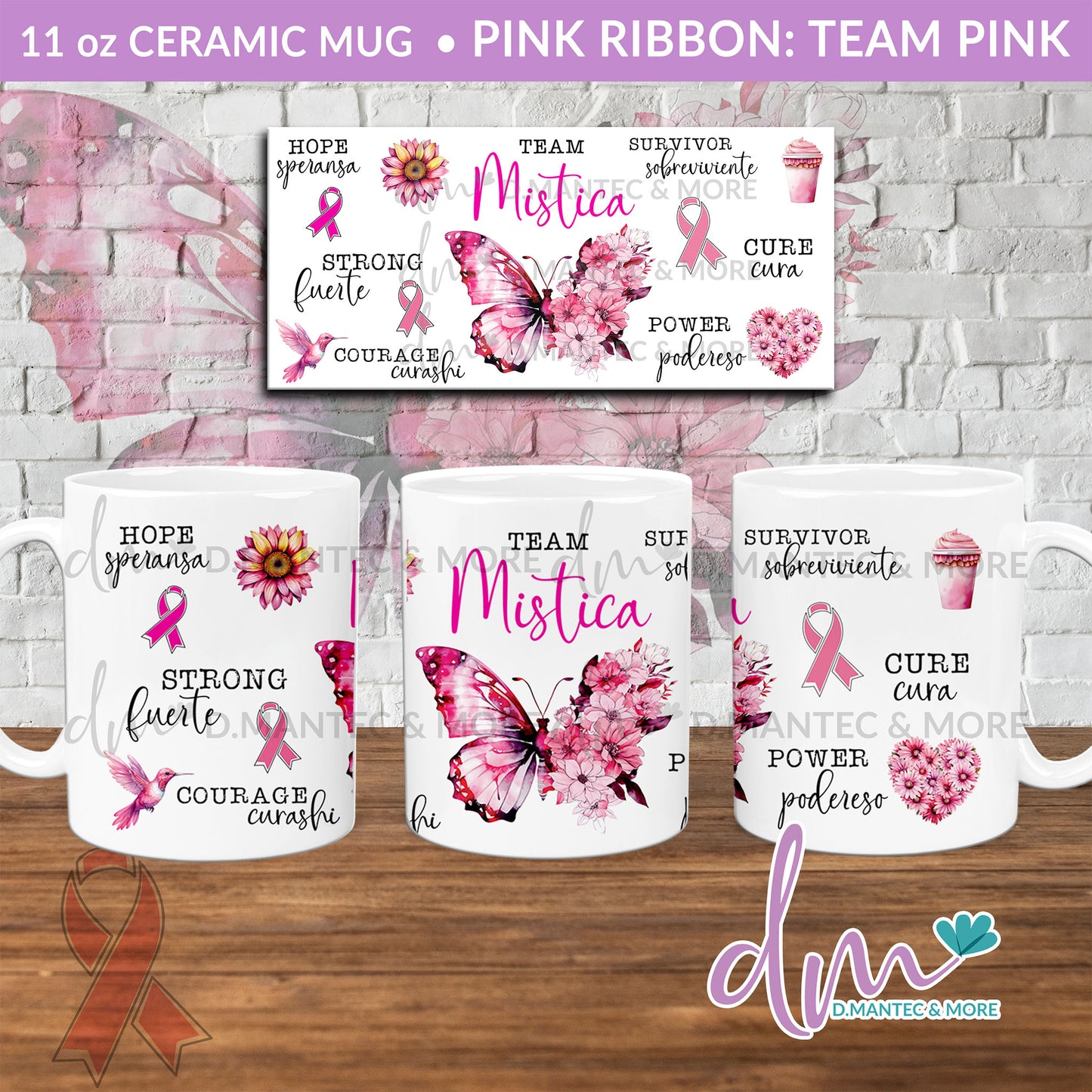 M11 - PINK RIBBON: Team Pink | Ceramic Mug