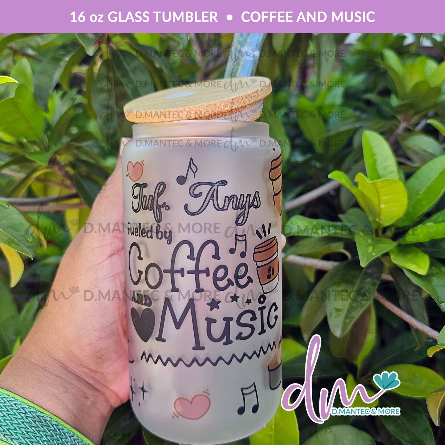 T16 - Coffee and Music | Glass Can Tumbler