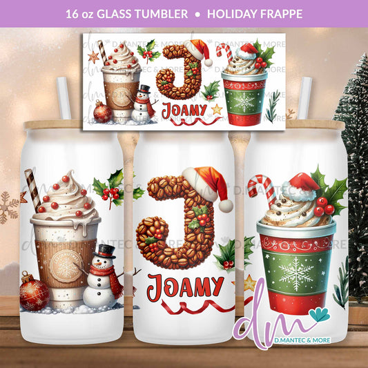 T16 - Holiday Frappe | Glass Can Tumbler