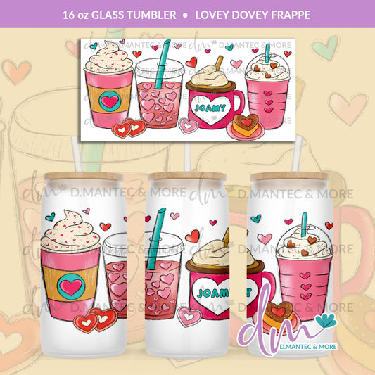 T16 - Lovey Dovey Frappe | Glass Can Tumbler