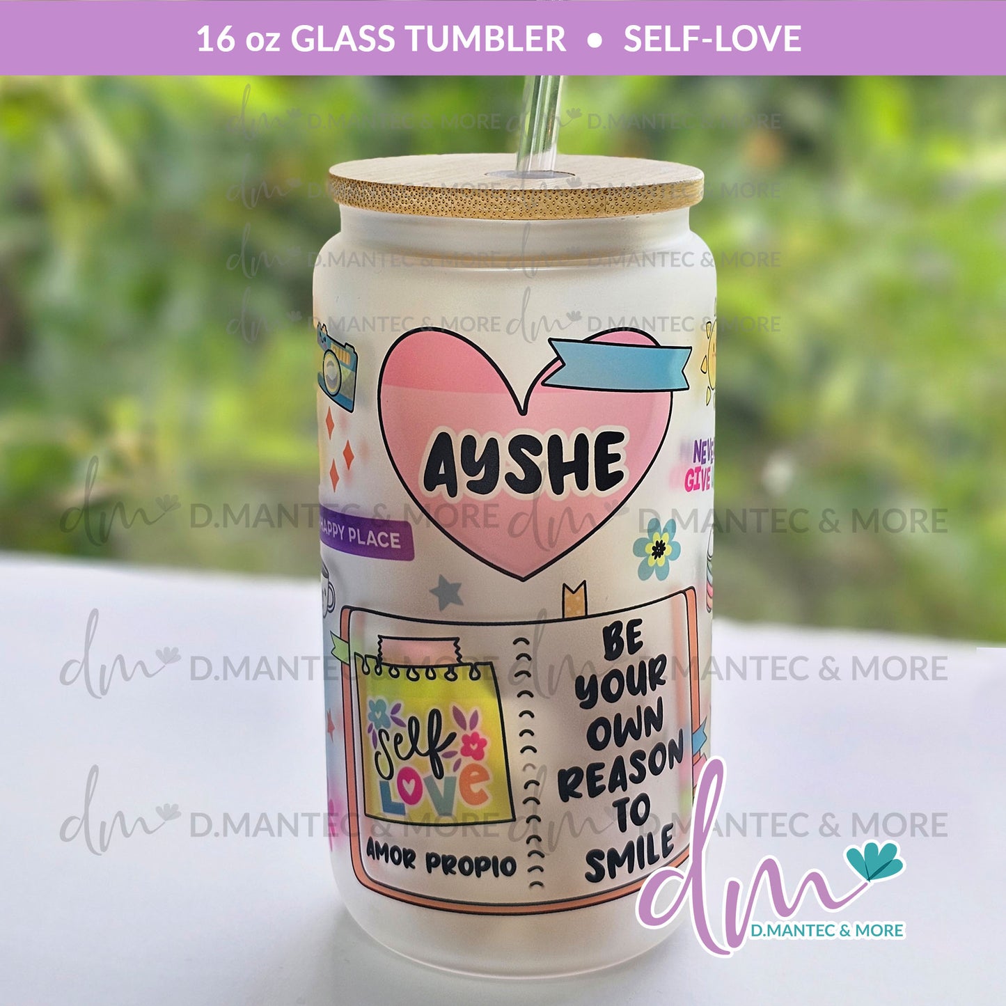 T16 - Self-Love | Glass Can Tumbler