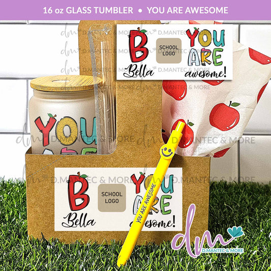 T16 - You Are Awesome | Glass Can Tumbler