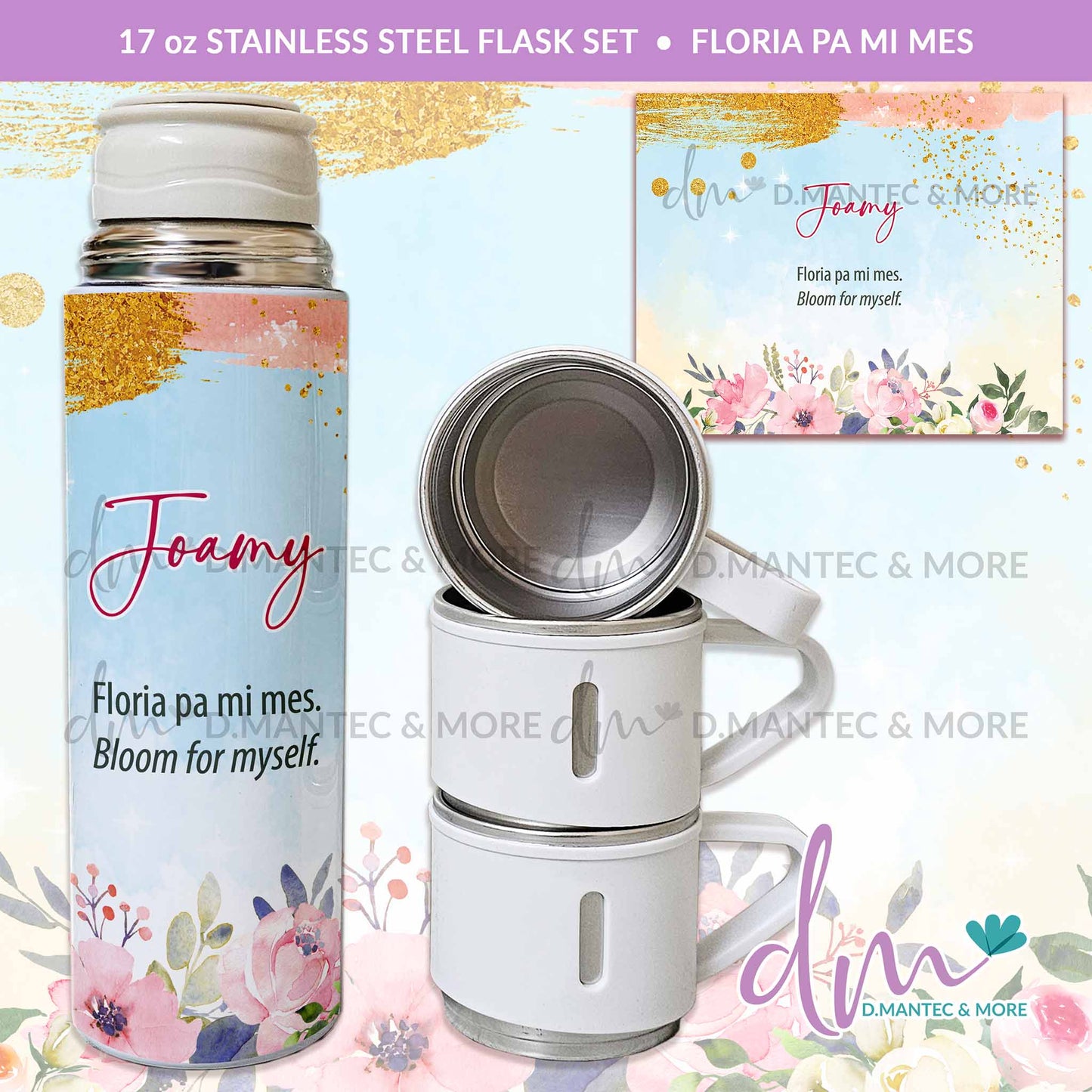 T17 - Floria Pa Mi Mes | Flask Set Tumbler