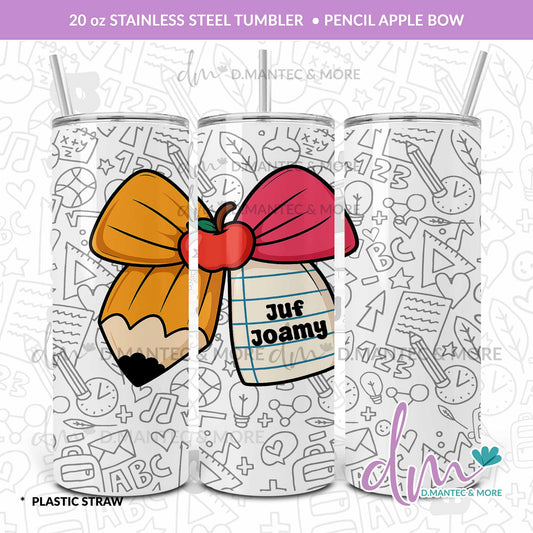 T20 - Apple Pencil Bow | Stainless Steel Tumbler