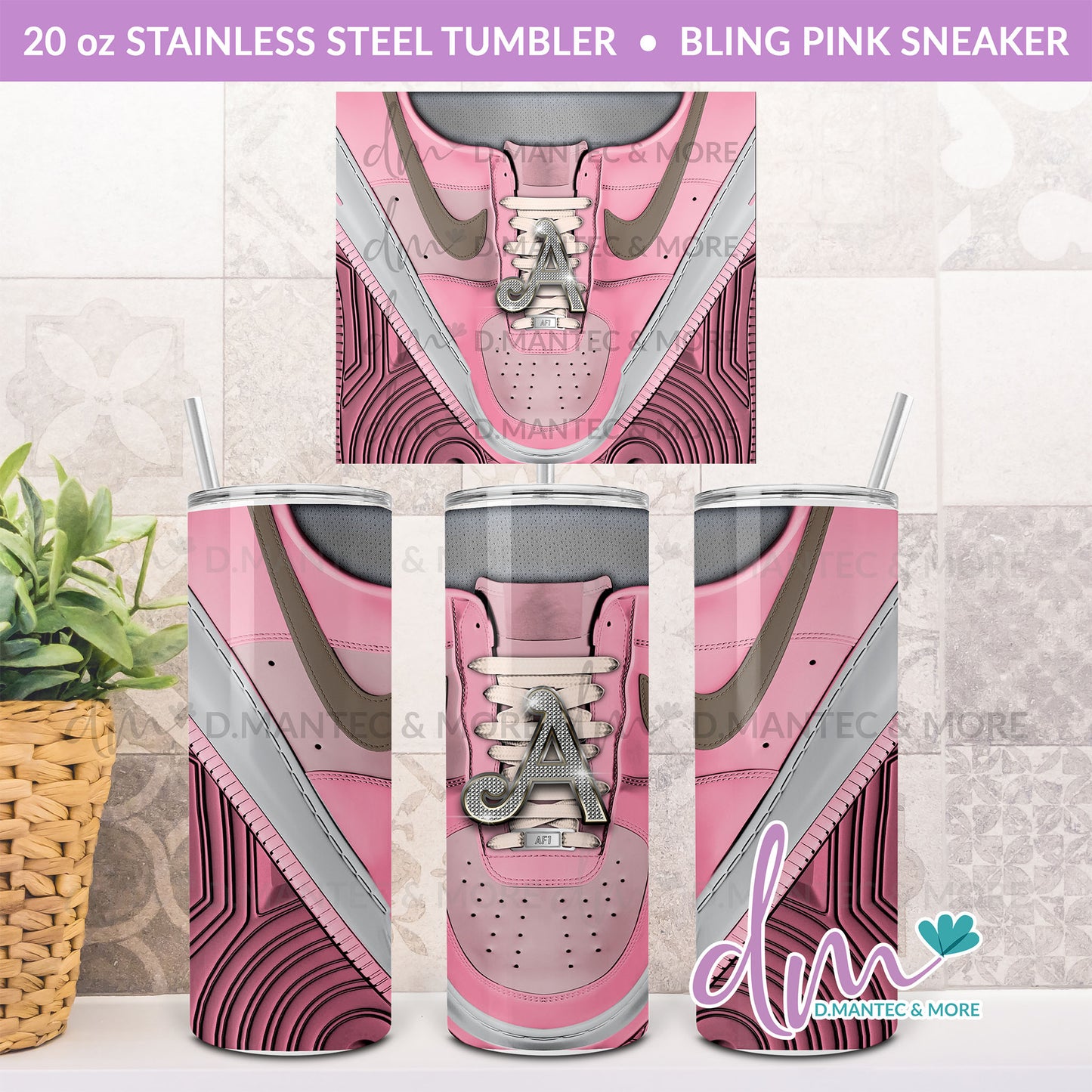 T20 - Bling Pink Sneaker | Stainless Steel Tumbler