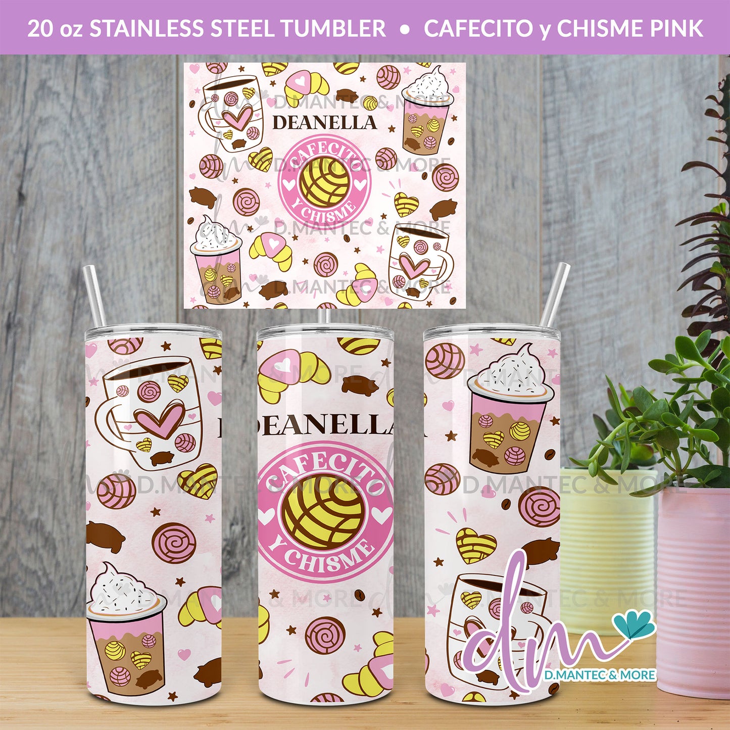 T20 - Cafecito y Chisme Pink | Stainless Steel Tumbler