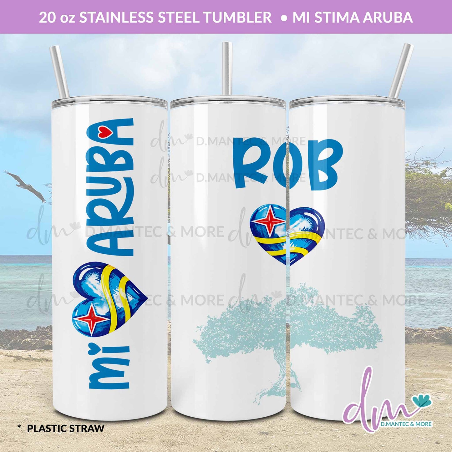 T20 - Mi ♥ Aruba | Stainless Steel Tumbler