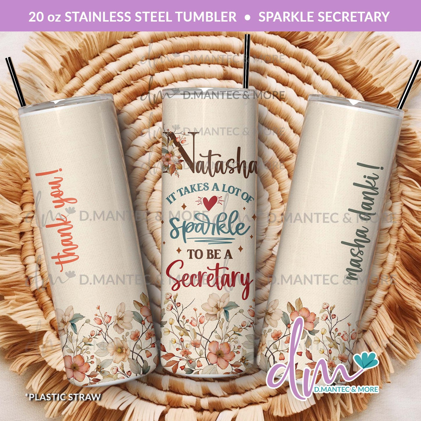 T20 - Sparkle Secretary | Stainless Steel Tumbler