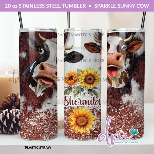 T20 - Sparkle Sunny Cow | Stainless Steel Tumbler