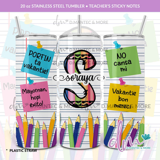 T20 - Teacher's Sticky Notes | Stainless Steel Tumbler