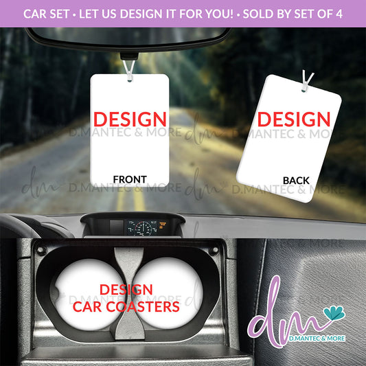 CUSTOMIZED: Freshie & Car Coasters | Car Set