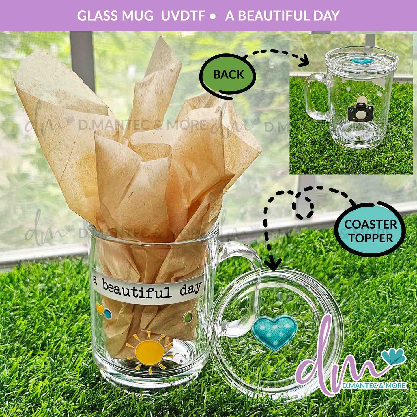A Beautiful Day | Glass Mug with Coaster