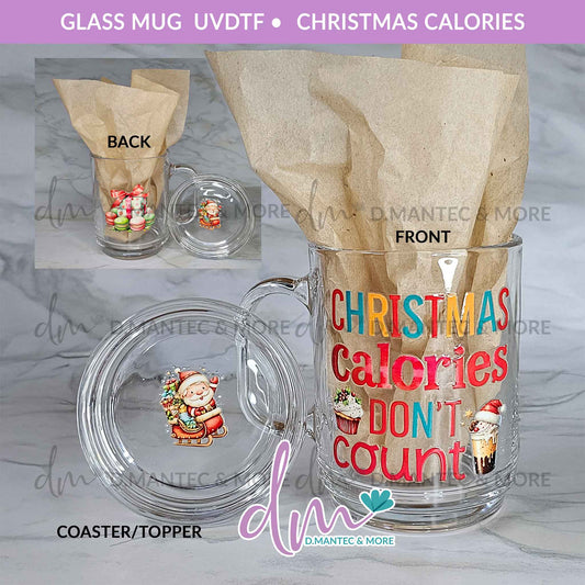Christmas Calories | Glass Mug with Coaster