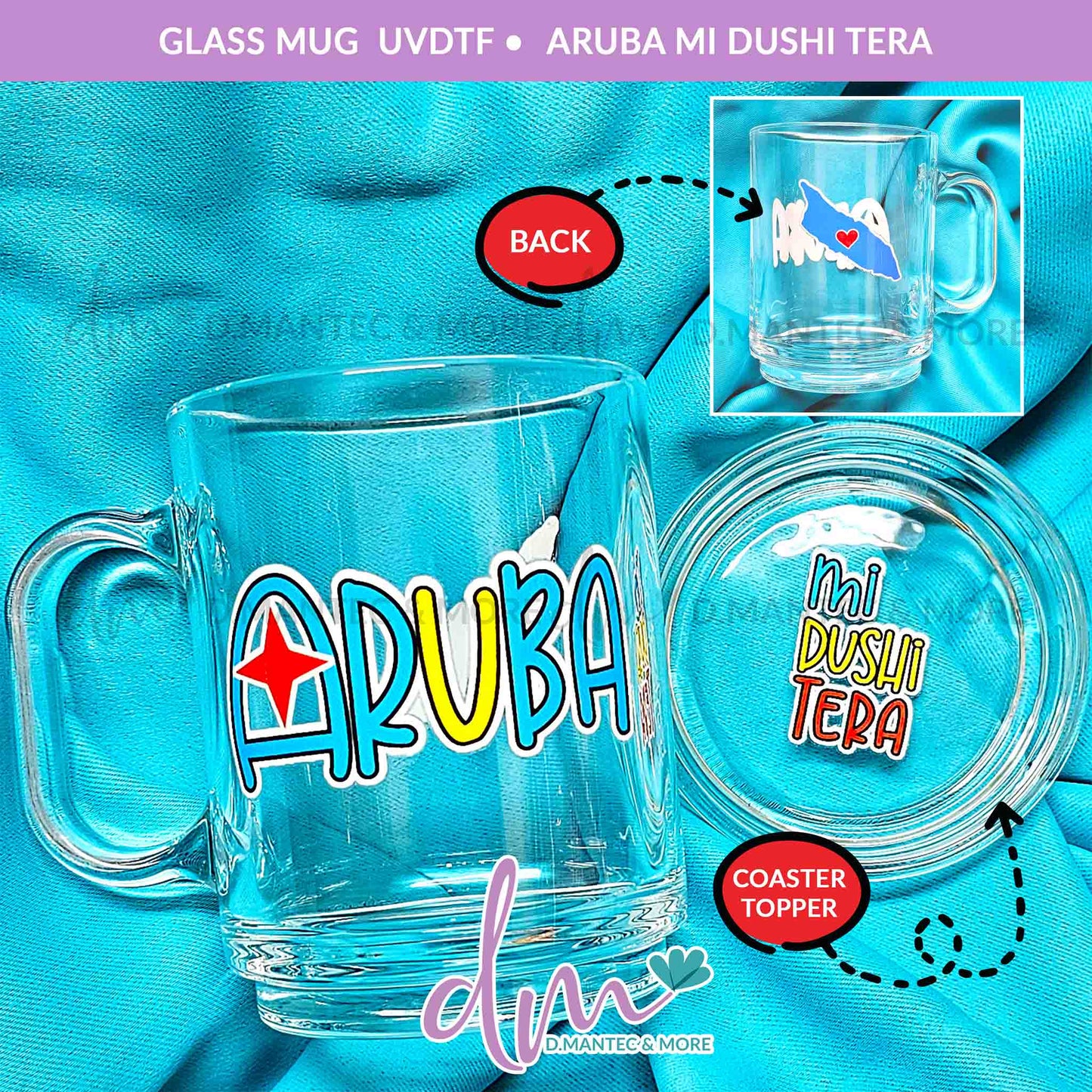 Aruba Mi Dushi Tera | Glass Mug with Coaster