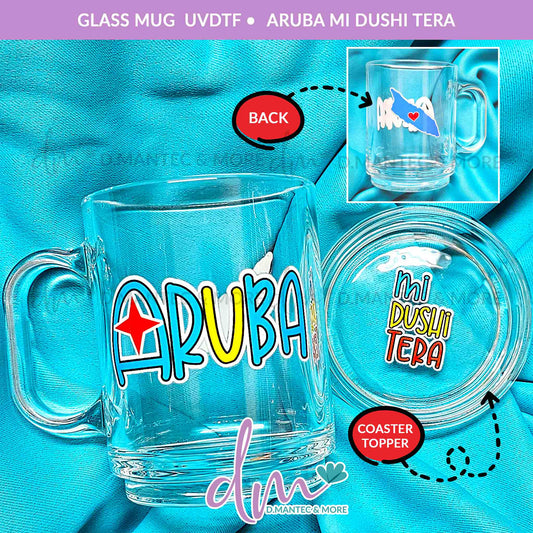 Aruba Mi Dushi Tera | Glass Mug with Coaster