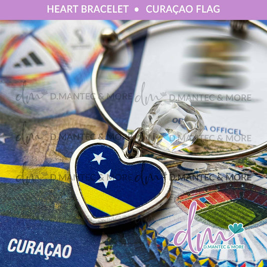 Curaçao Flag | Heart Bracelet