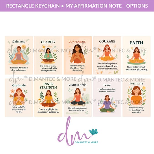 My Affirmation Note | Keychain-Rectangle