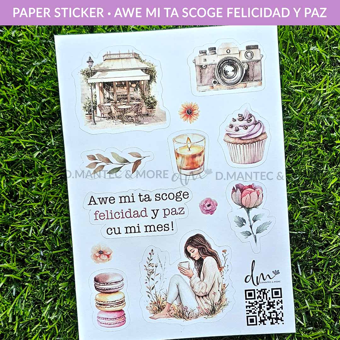 Awe Mi Ta Scoge Paz y Felicidad | PAPER Sticker