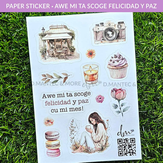 Awe Mi Ta Scoge Paz y Felicidad | PAPER Sticker